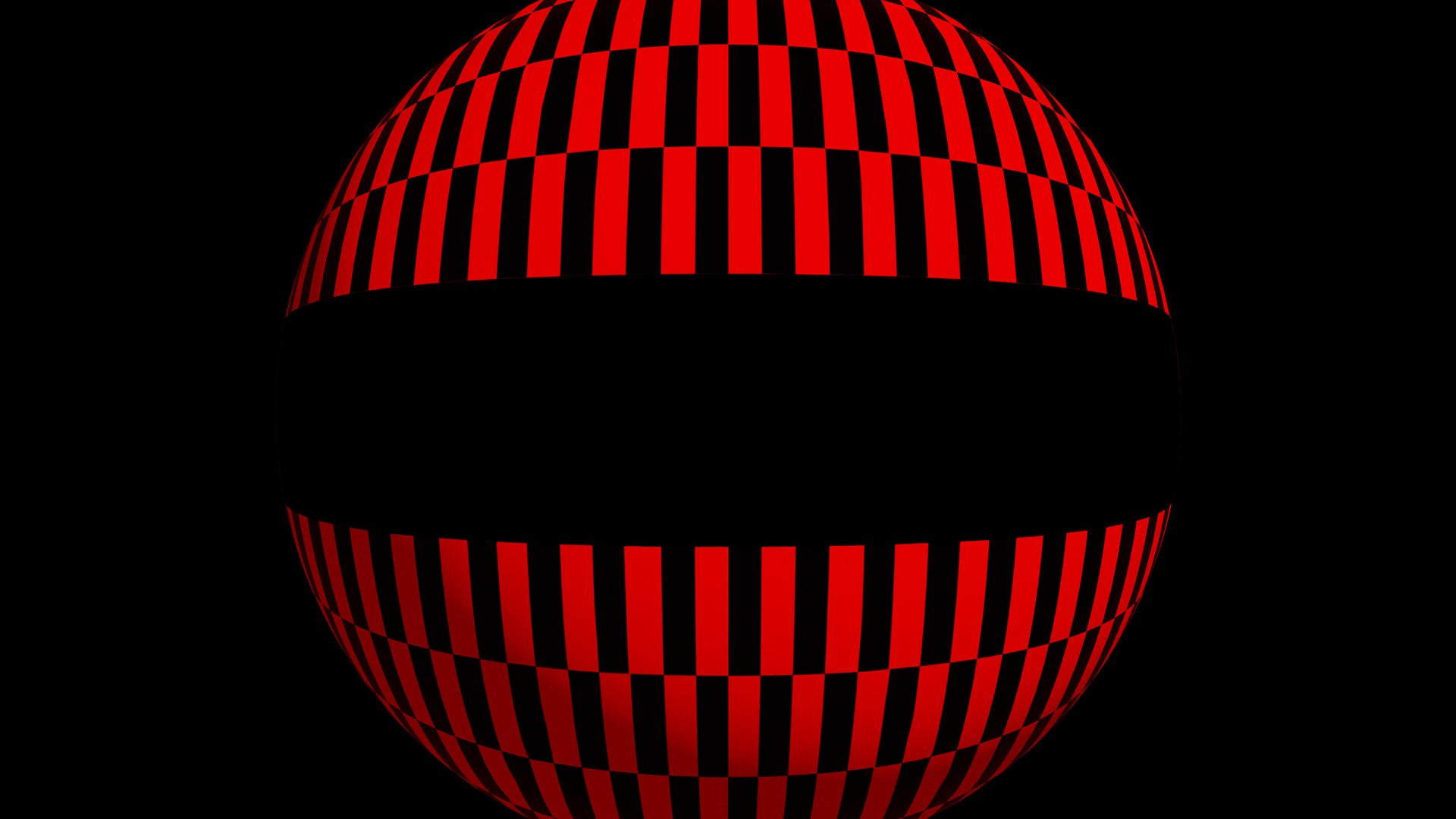 Illustration einer roten 3D-Kugel vor schwarzem Hintergrund Illustration einer roten 3D-Kugel vor schwarzem Hintergrund