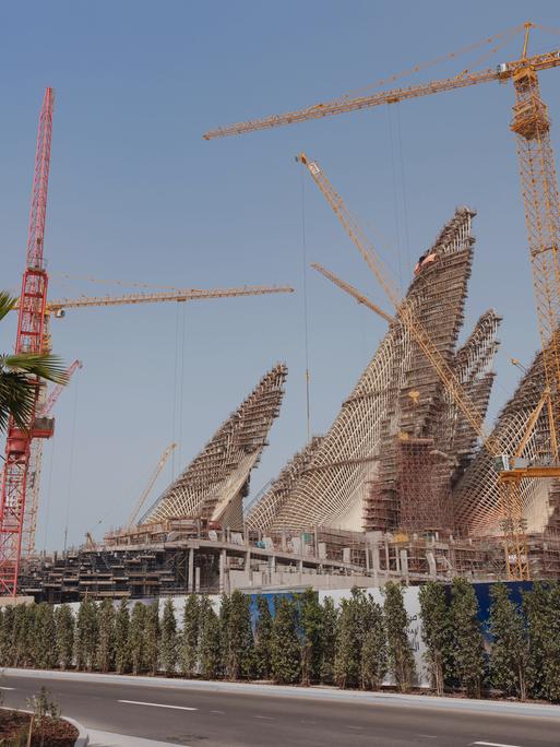 Das Zayed Nationalmuseum in Abu Dhabi, Vereinigte Arabische Emirate - hier ein Bild aus der Zeit des Baus aus dem Jahr 2023