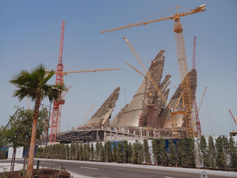 Das Zayed Nationalmuseum in Abu Dhabi, Vereinigte Arabische Emirate - hier ein Bild aus der Zeit des Baus aus dem Jahr 2023