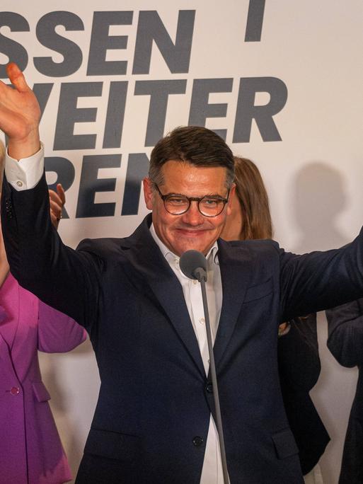 Wahlsieger Boris Rhein am Wahlabend im Hessischen Landtag.