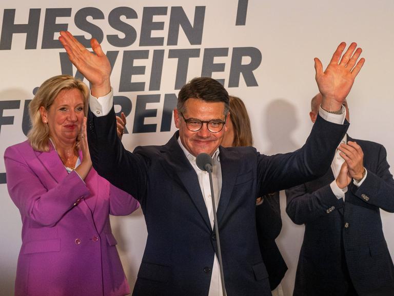 Wahlsieger Boris Rhein am Wahlabend im Hessischen Landtag.