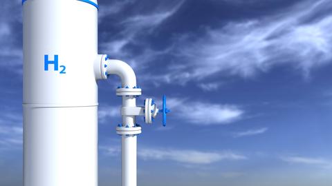 Grafische Darstellung: H2 Hydrogen Gas Tank.