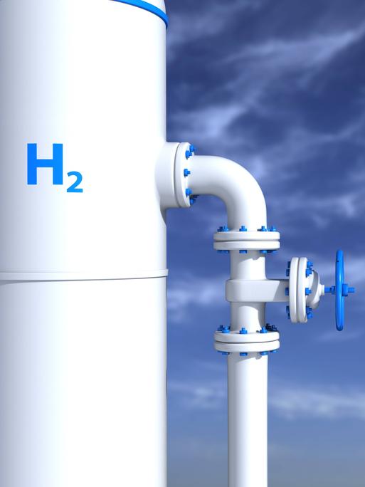 Grafische Darstellung: H2 Hydrogen Gas Tank.