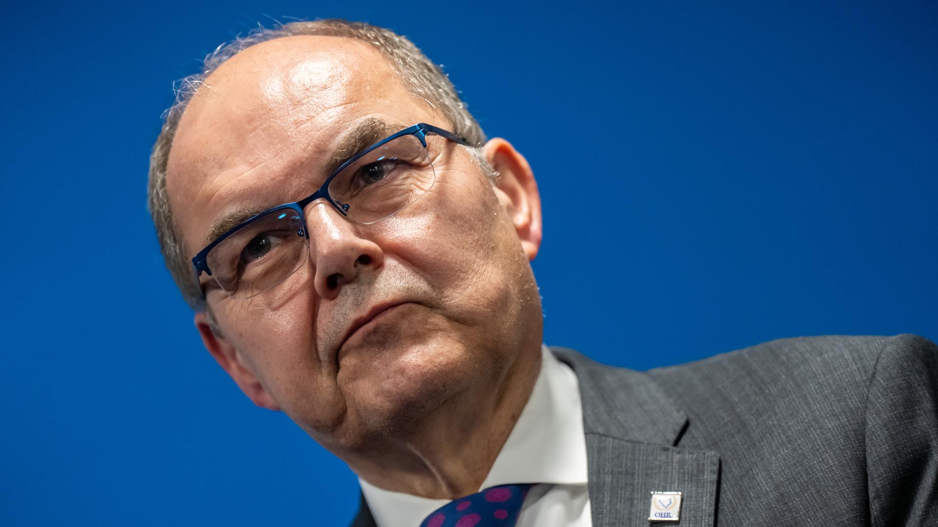 Christian Schmidt (CSU), der Hohe Repräsentant der Internationalen Gemeinschaft in Bosnien-Herzegowina gibt ein Statment ab Christian Schmidt (CSU), der Hohe Repräsentant der Internationalen Gemeinschaft in Bosnien-Herzegowina gibt ein Statment ab