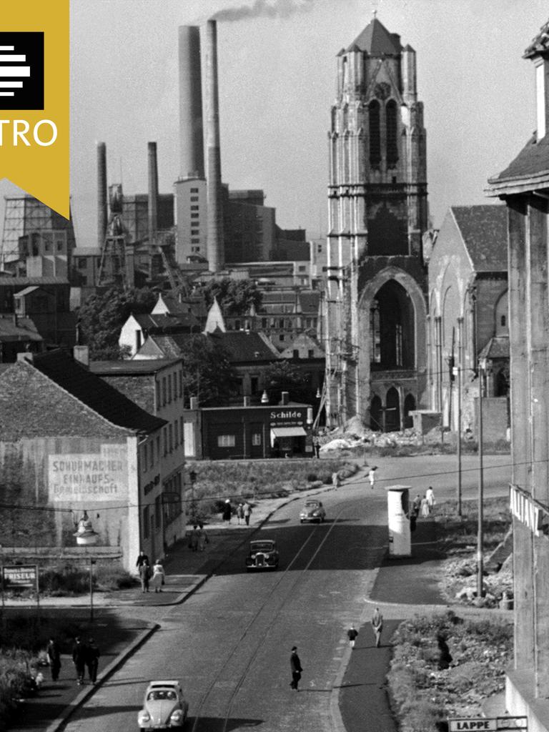 Die Zeche Gustav in Essen in den 1950er Jahren.