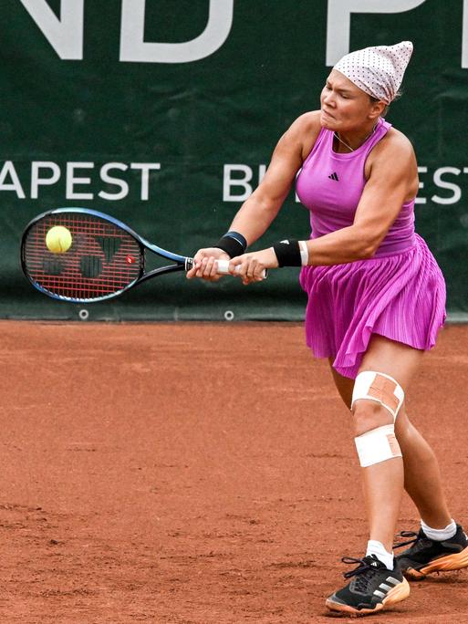Die russische Tennisspielerin Diana Shnaider im Viertelfinale des WTA250-Turniers in Ungarn