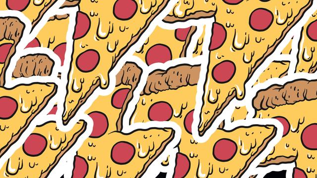 Illustration von sich überlappenden Pizzastücken