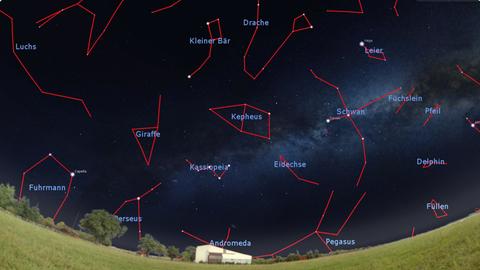 Ansticht des Sternenhimmels mit Kassiopeia