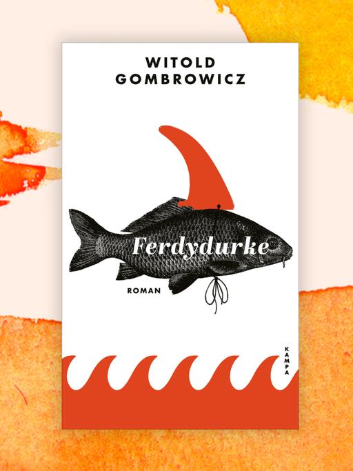 Das weiße Cover zeigt neben Autorname und Buchtitel auf weißem Grund die Zeichnung eines Fisches, auf dem ein rotes Segel prangt, während darunter stilisierte rote Wellen zu sehen sind.