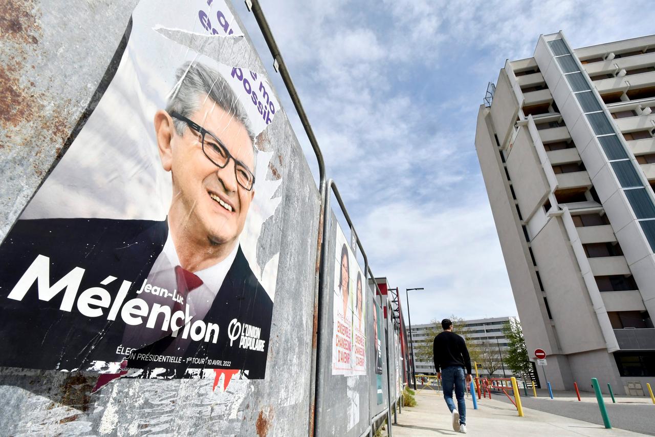 Wahlplakat von Jean-Luc Melenchon.