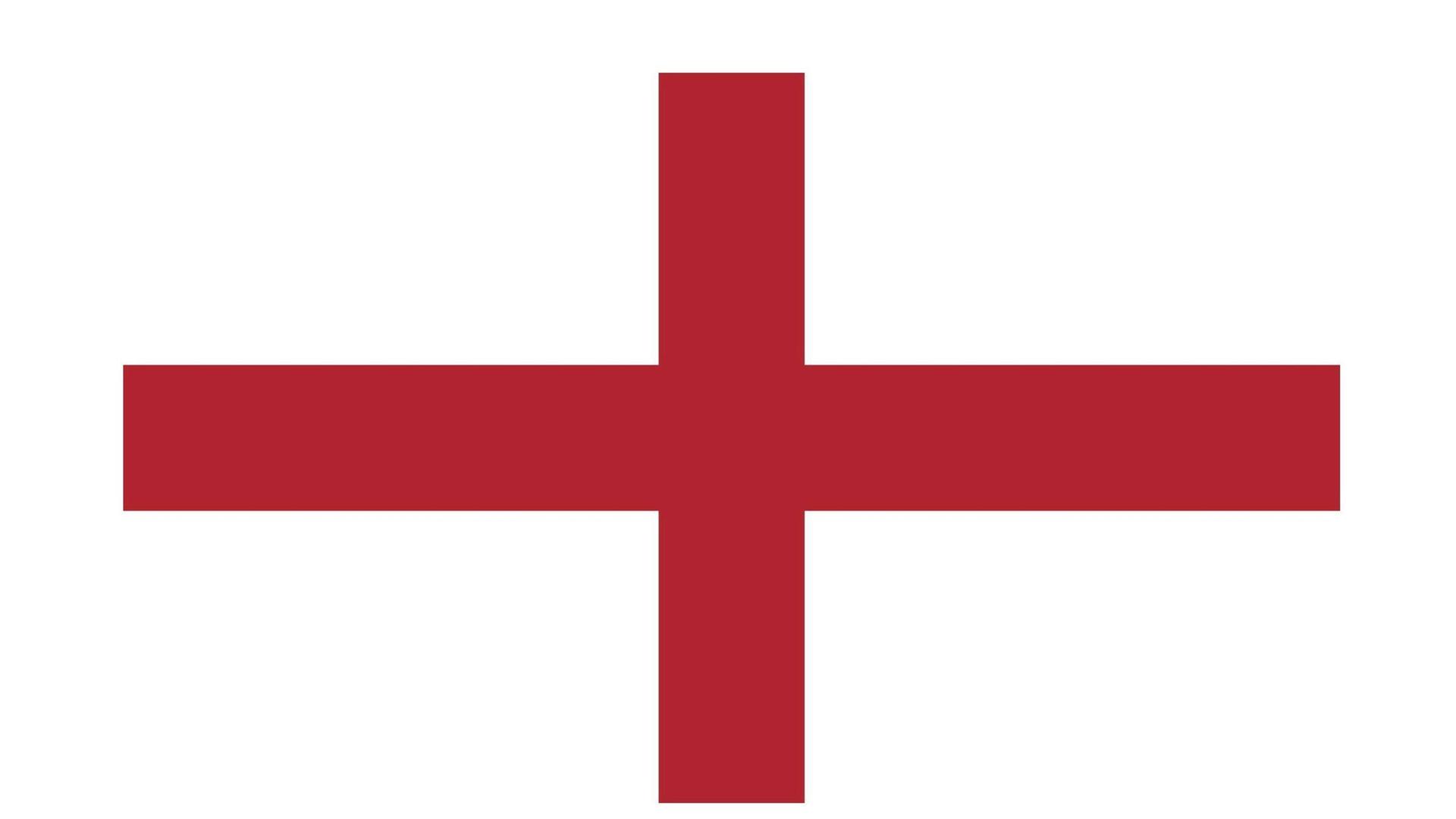 Zwei rote Balken, die sich kreuzen auf weißem Hintergrund: Das Georgskreuz. Zwei rote Balken, die sich kreuzen auf weißem Hintergrund: Das Georgskreuz.