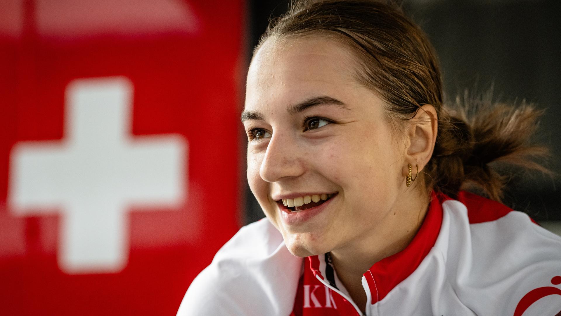 Muriel Furrer im Vorfeld der Straßenrad-WM in Zürich.