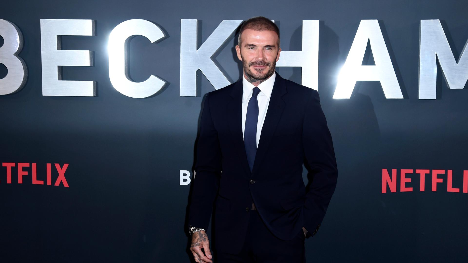 David Beckham posiert bei der Premiere der Netflix Doku-Serie 'Beckham' im Curzon Mayfair.  