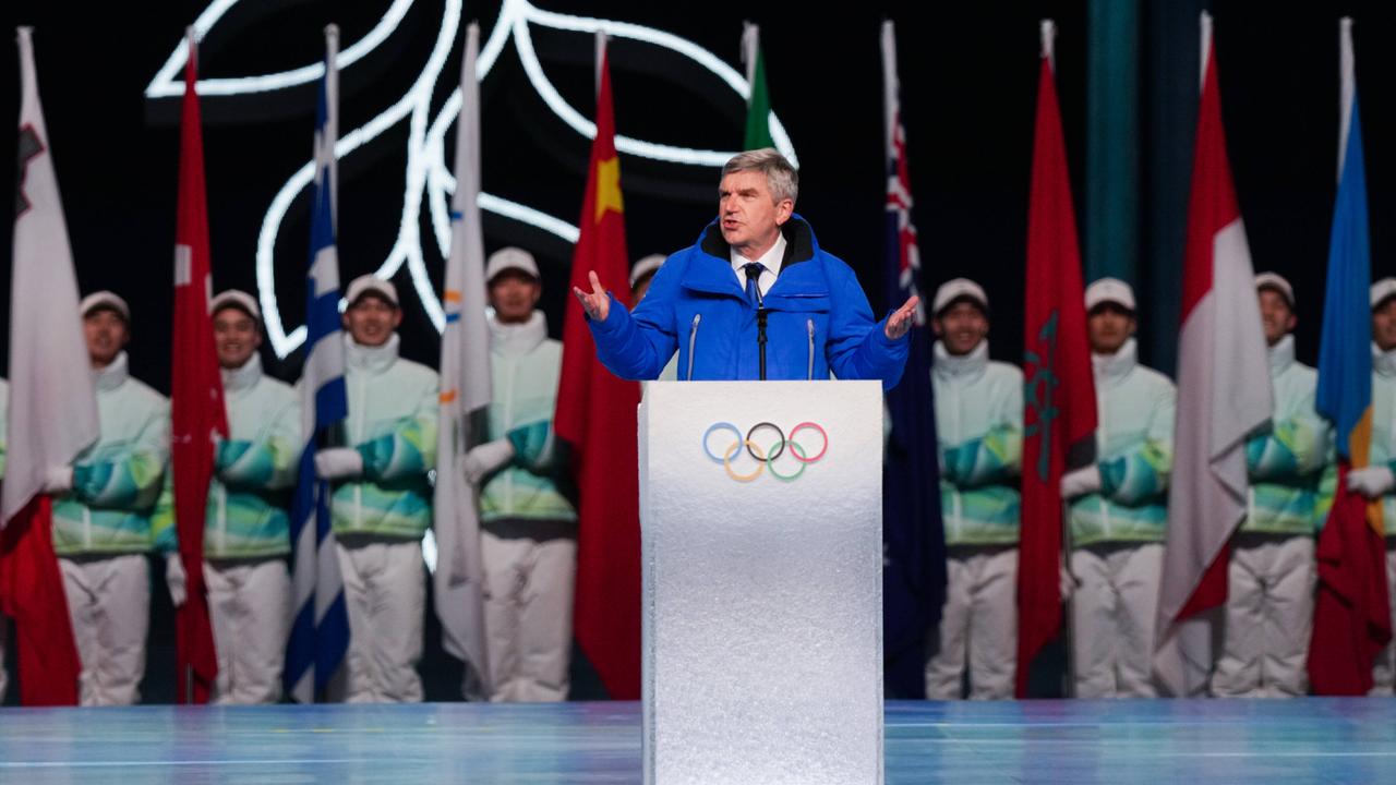 IOC-Präsident Thomas Bach bei der Eröffnungszeremonie der Olympischen Winterspiele 2022 in Peking.