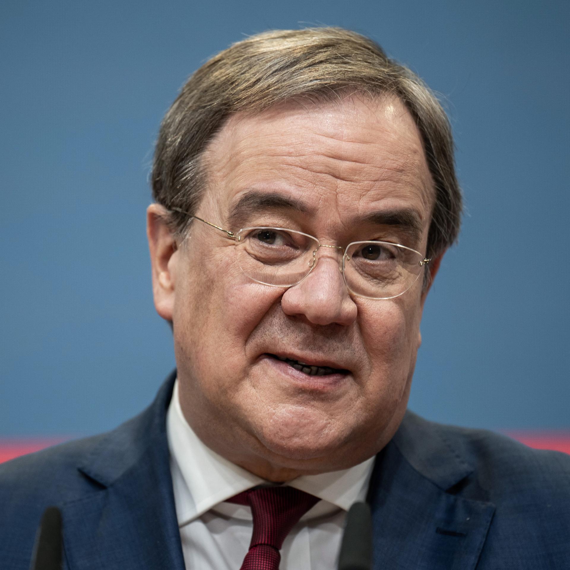 Armin Laschet, ehemaliger Ministerpräsident von Nordrhein-Westfalen, bei einer Pressekonferenz. 