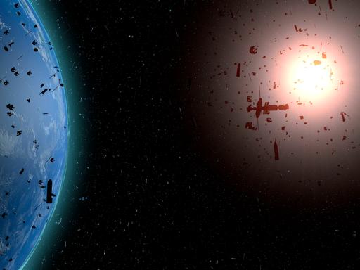 Teile von Weltraumschrott kreisen um die Erde: Alte Satelliten, Raketenteile und Metallreste gefährden immer mehr die Raumfahrt Teile von Weltraumschrott kreisen um die Erde: Alte Satelliten, Raketenteile und Metallreste gefährden immer mehr die Raumfahrt