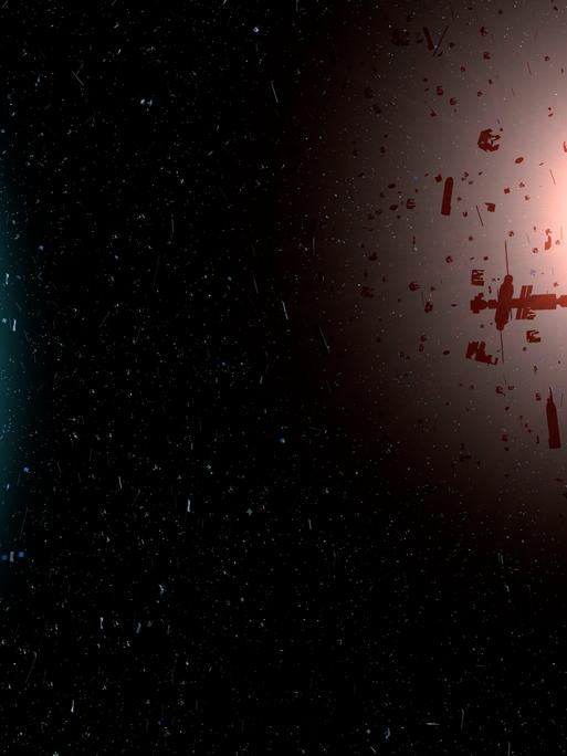 Teile von Weltraumschrott kreisen um die Erde: Alte Satelliten, Raketenteile und Metallreste gefährden immer mehr die Raumfahrt