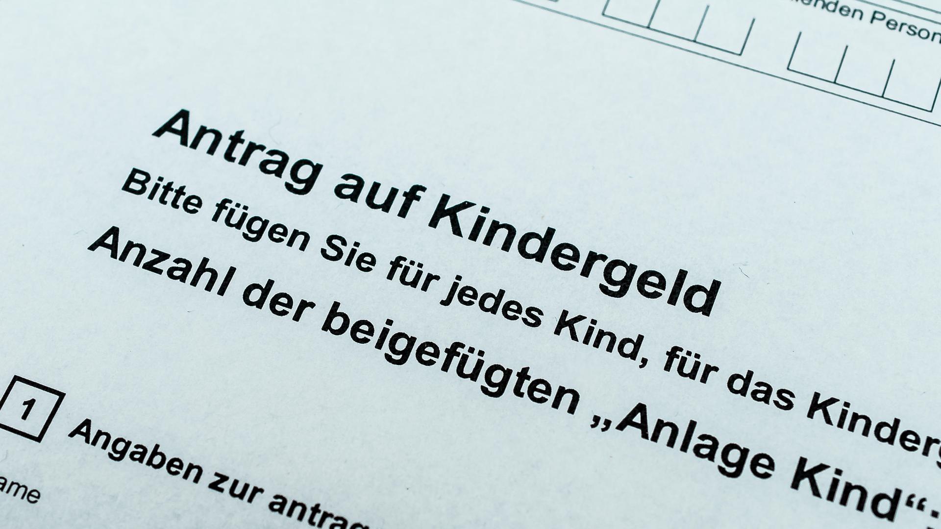 Ein Antrag auf Kindergeld