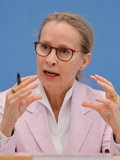 Die Rechtsprofessorin Frauke Brosius-Gersdorf von der Universität Potsdam spricht in der Bundespressekonferenz zum Abschlussbericht der Kommission zur reproduktiven Selbstbestimmung und Fortpflanzungsmedizin.
