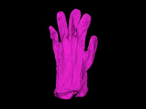 Ein Paar pinke Gumminhandschuhe auf schwarzem Grund