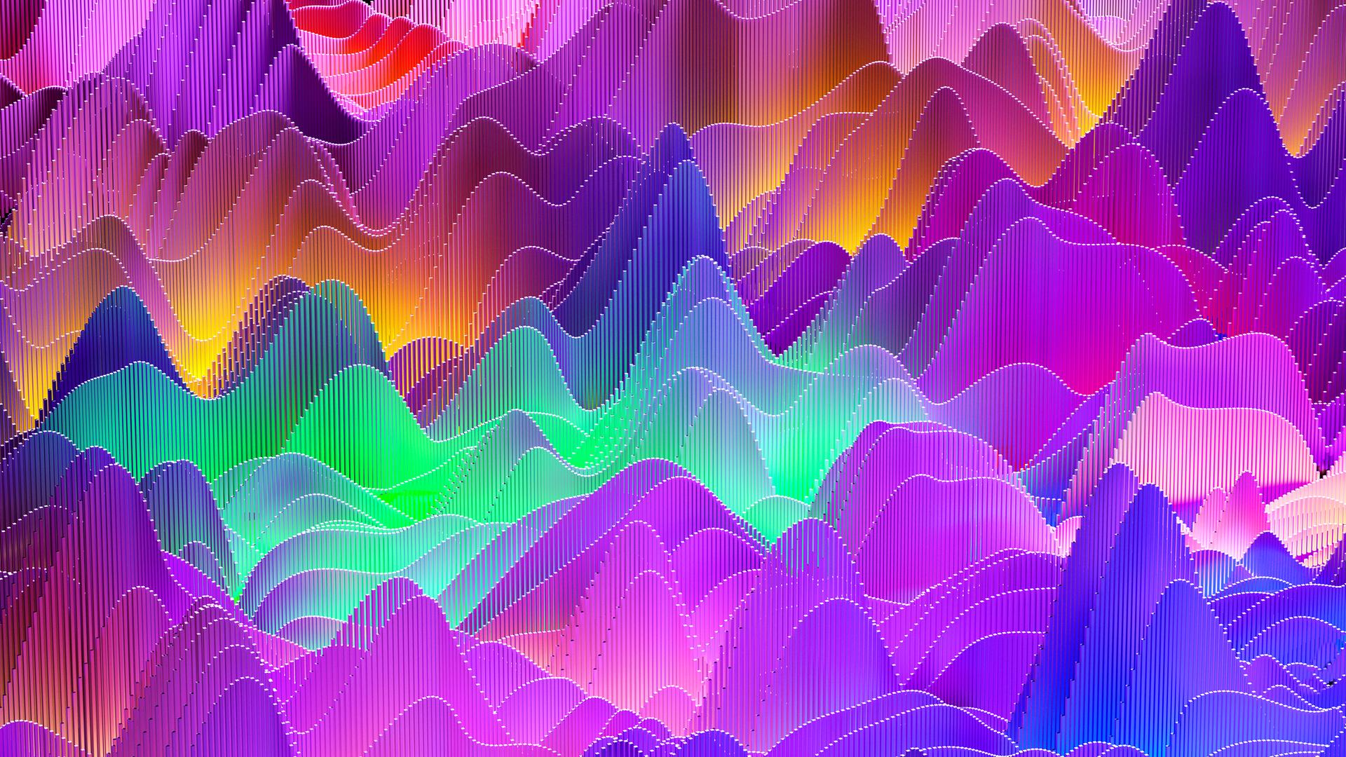 Illustration: Bild eines abstrakten mehrfarbigen Wellenmusters.