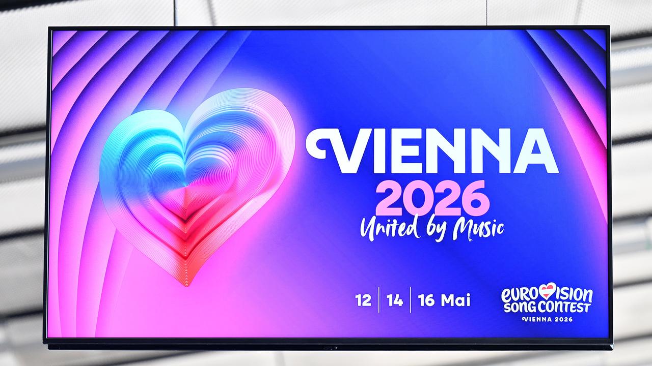 Logo der Euro Vision Songcontest 2026 in der Wiener Stadthalle.