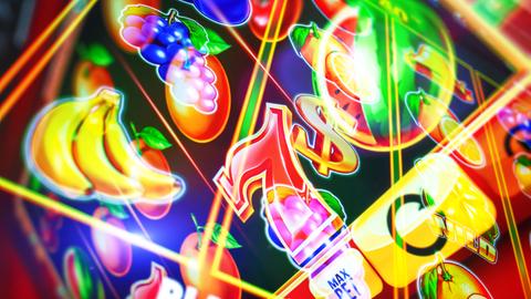 Illustration: Symbole für Online Glücksspiel: Zahlen, Dollarzeichen usw.