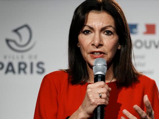 Pariser Bürgermeisterin Anne Hidalgo bei einer Veranstaltung zu den Olympischen Spielen 2024 in Paris