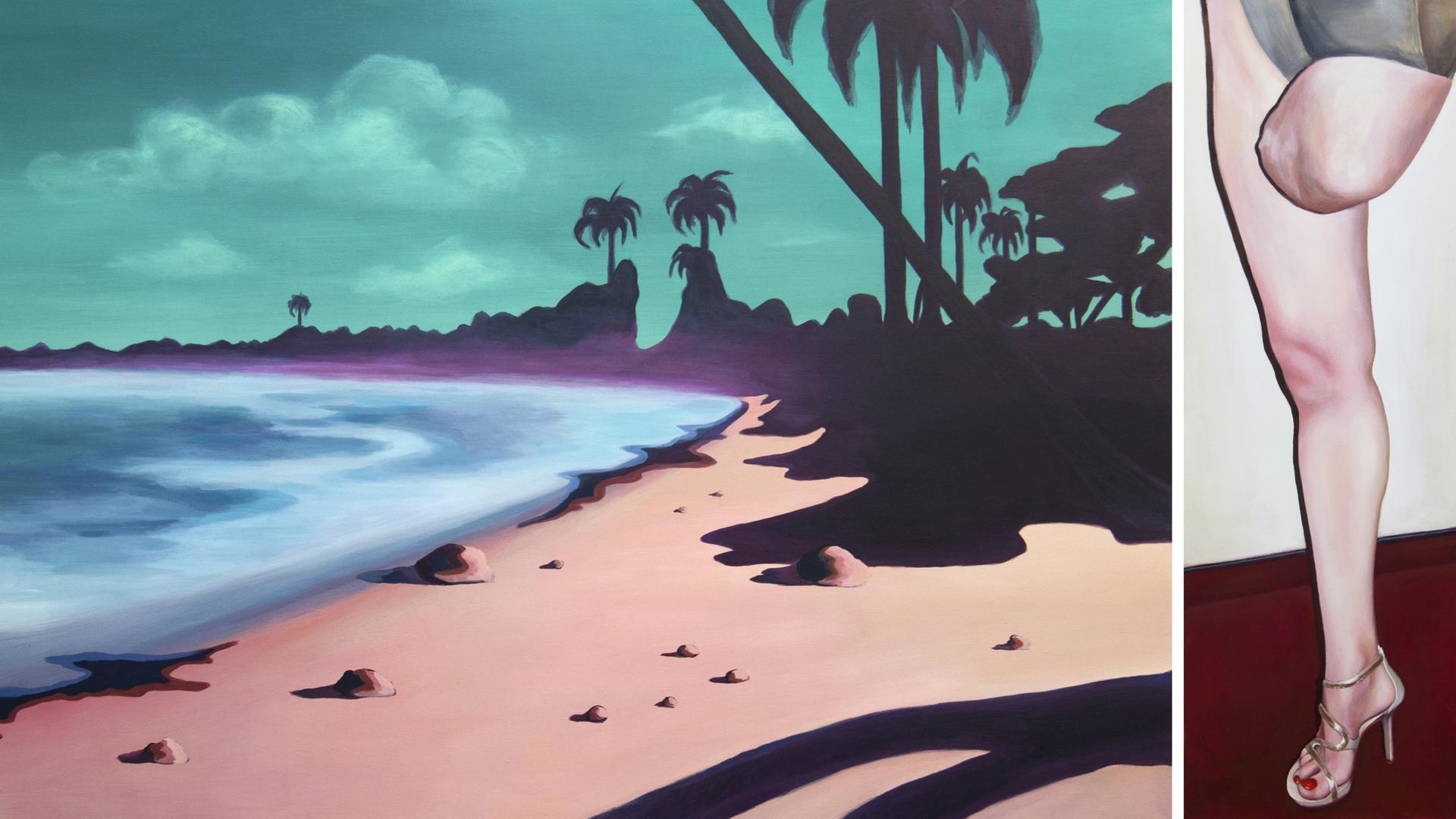 Das Foto zeigt einen Teil von dem Kunst-Werk "Flamingo Beach" von dem Dresdner Künstler Eric Beier. Das Foto zeigt einen Teil von dem Kunst-Werk "Flamingo Beach" von dem Dresdner Künstler Eric Beier.