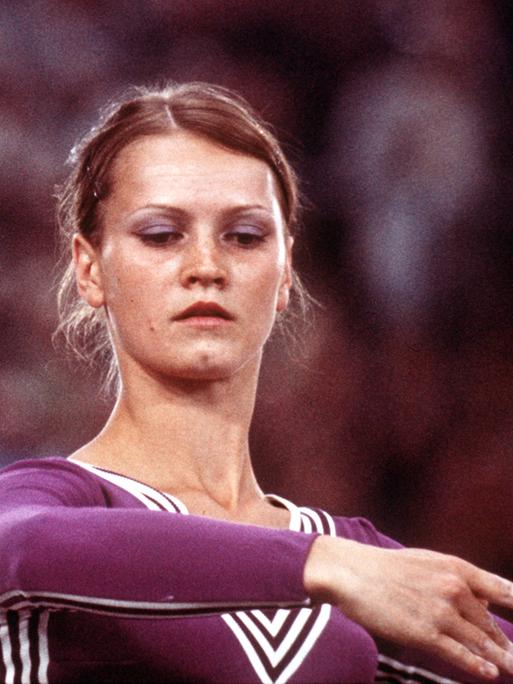 Aufnahme von DDR-Turnerin Karin Janz bei den  Olympischen Sommerspielen 1972 in München
