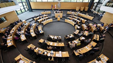 Blick auf das Plenum des Thüringer Landtags