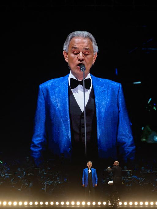 Der italienische Tenor Andrea Bocelli in Mexiko-Stadt.