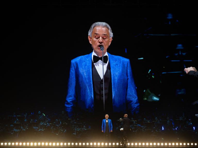 Der italienische Tenor Andrea Bocelli in Mexiko-Stadt.