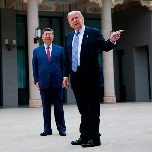 US-Präsident Donald Trump gestikuliert neben Chinas Staatspräsident Xi Jinping im Zhongnanhai-Garten in Peking
