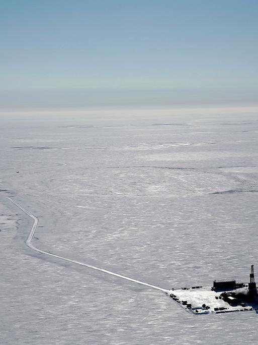 FILE - This 2019 aerial photo provided by ConocoPhillips shows an exploratory drilling camp at the proposed site of the Willow oil project on Alaska's North Slope. The Biden administration issued a long-awaited study on Wednesday, Feb. 1, 2023, that recommends allowing three oil drilling sites in the region of far northern Alaska. The move, while not final, has angered environmentalists who see it as a betrayal of President Joe Biden's pledges to reduce carbon emissions and promote green energy. (ConocoPhillips via AP)