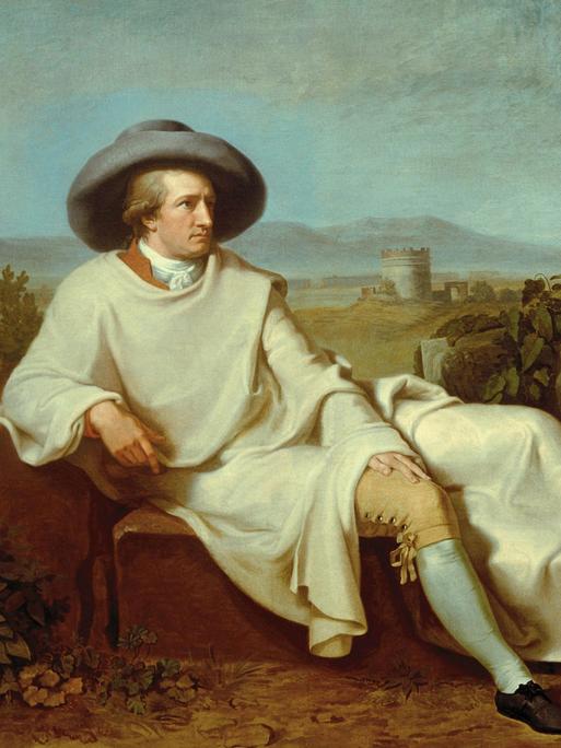 "Goethe in der Campagna". Gemälde von Johann Heinrich Wilhelm Tischbein , 1787. Öl auf Leinwand, 164 a 206 cm.  Städelsches Kunstinstitut, Frankfurt a. M..