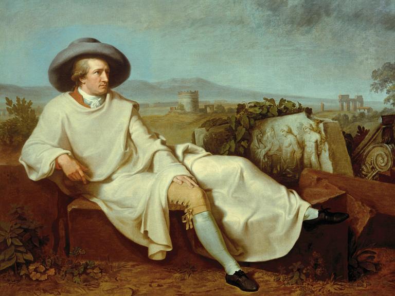 "Goethe in der Campagna". Gemälde von Johann Heinrich Wilhelm Tischbein , 1787. Öl auf Leinwand, 164 a 206 cm.  Städelsches Kunstinstitut, Frankfurt a. M..