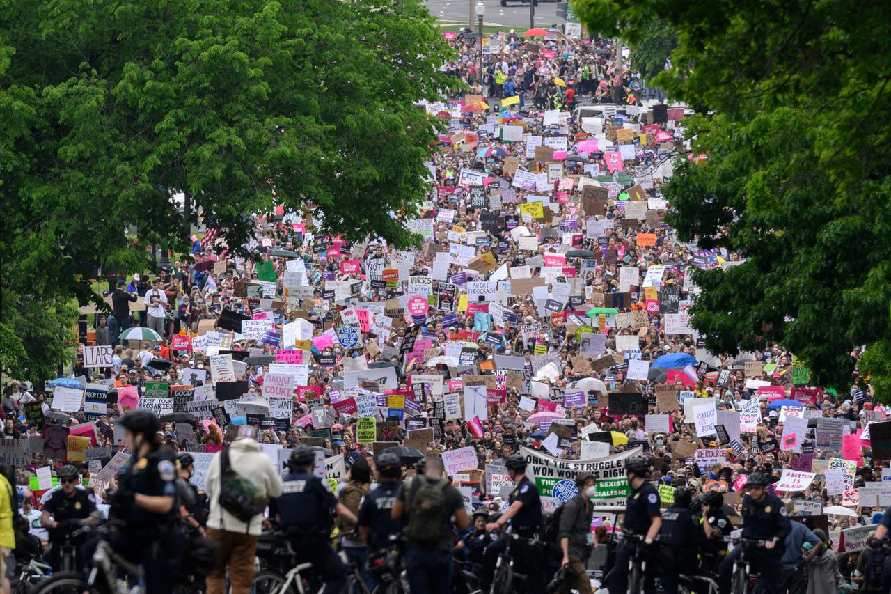 Eine Demonstration in Washington für den Erhalt des Rechts auf Abtreibung. 