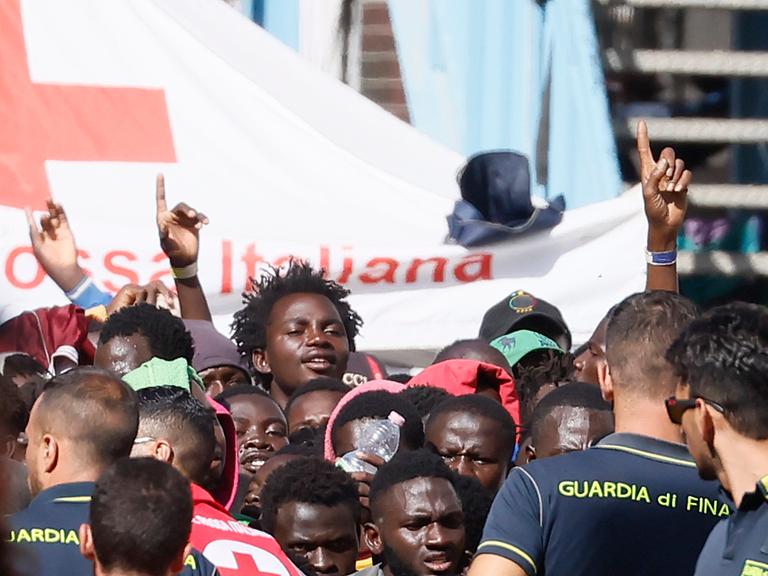 Flüchtlinge auf Lampedusa.