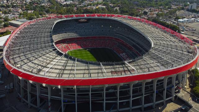 Panoramaaufnahme des renovierten Aztekenstadios in Mexiko-Stadt Panoramaaufnahme des renovierten Aztekenstadios in Mexiko-Stadt