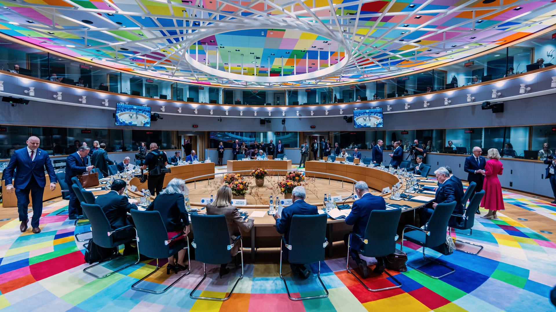 Belgien, Brüssel: Die Staats- und Regierungschefs der EU-Staaten sind zum EU-Gipfel zusammengekommen. Belgien, Brüssel: Die Staats- und Regierungschefs der EU-Staaten sind zum EU-Gipfel zusammengekommen.