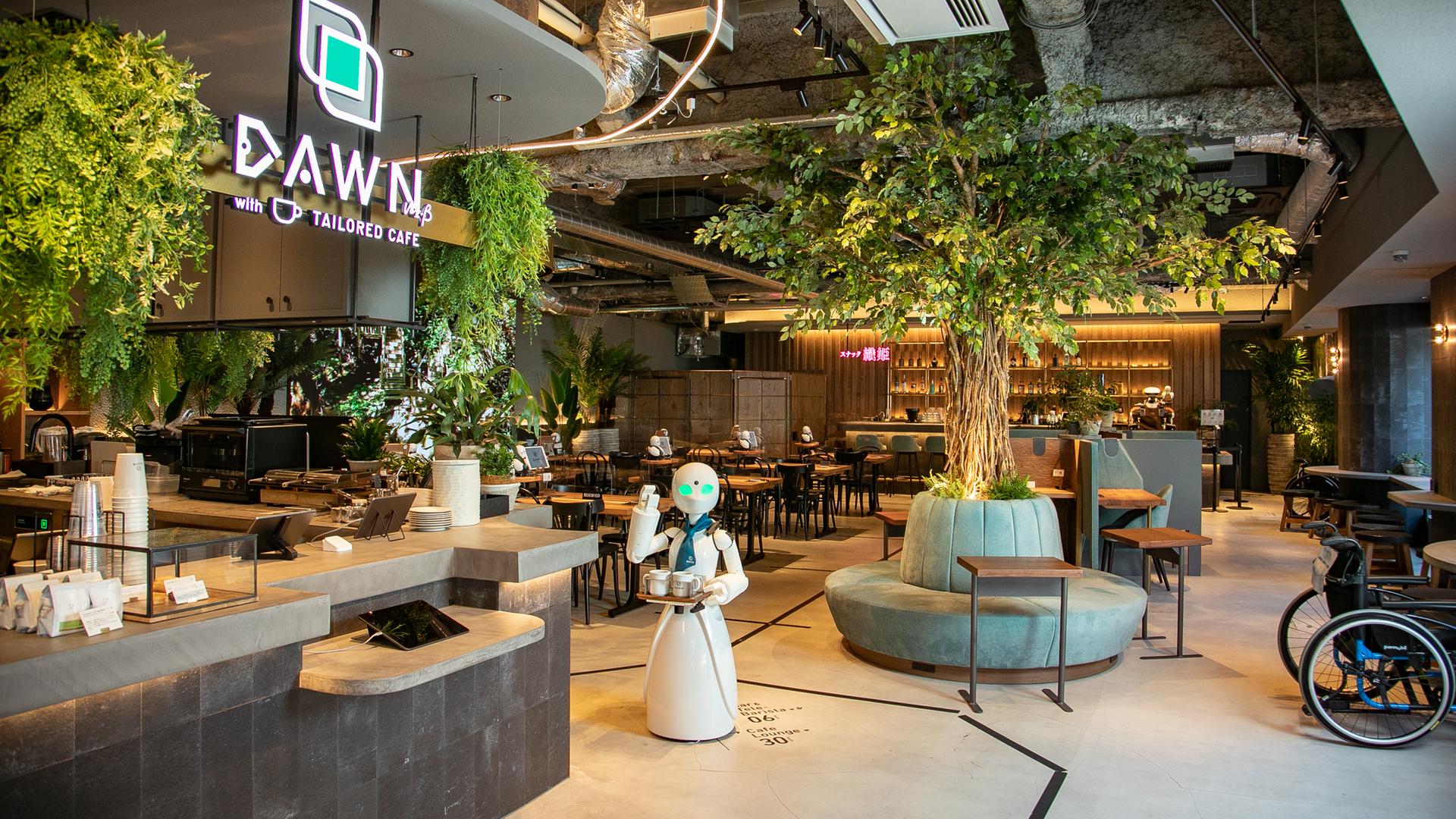 Servierroboter im Café Dawn auf der Ars Electronica 2022