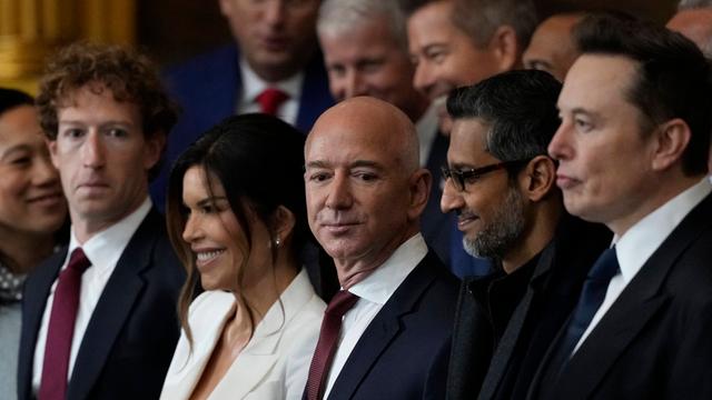 Inauguration of the 47th President Guests including Mark Zuckerberg, Jeff Bezos, Sundar Pichai and Elon Musk, arrive before the 60th Presidential Inauguration in the Rotunda of the U.S. Capitol in Washington, Monday, Jan. 20, 2025. AP Photo/Julia Demaree Nikhinson, Pool/AdMedia Washington District of Columbia United States of America EDITORIAL USE ONLY PUBLICATIONxNOTxINxUKxAUS Copyright: xx DCJE354 CNP/AdMediax admphotostwo912910