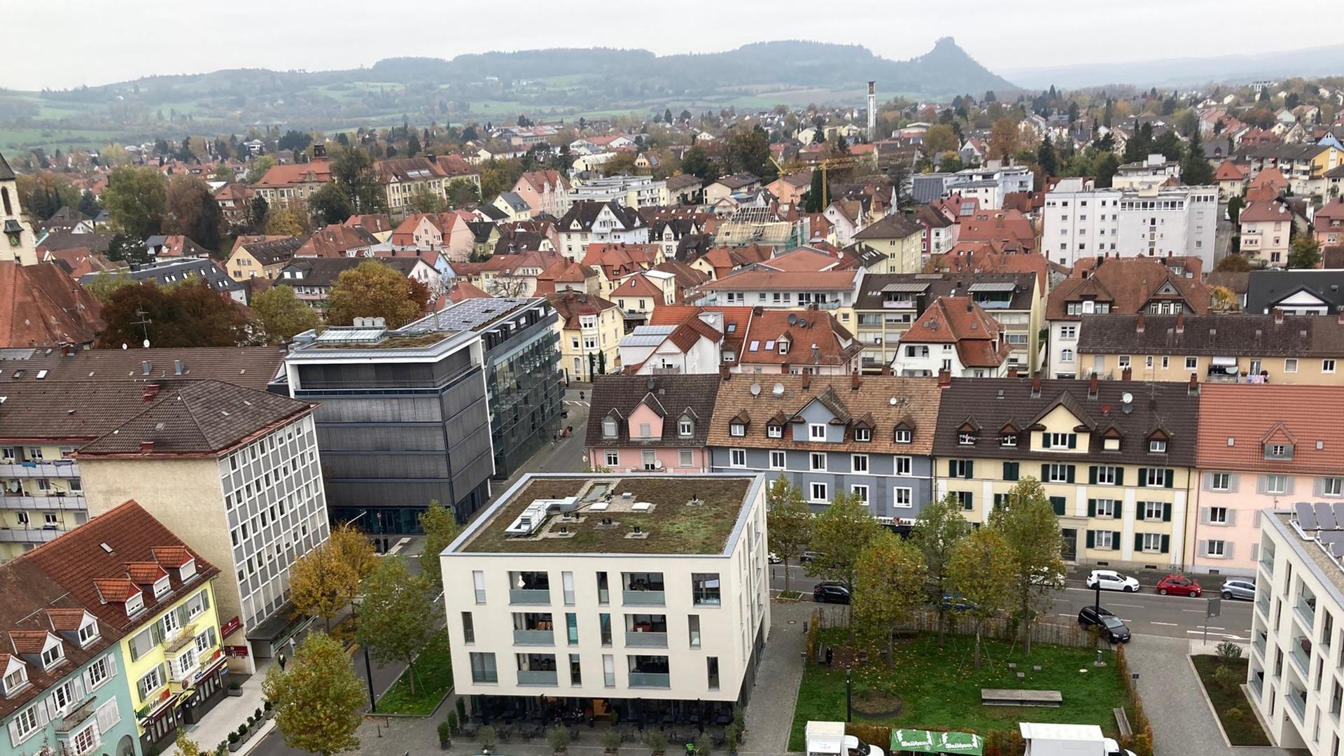 Blick auf die Stadt Singen in Baden-Würtemberg