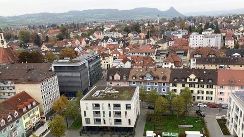 Blick auf die Stadt Singen in Baden-Würtemberg