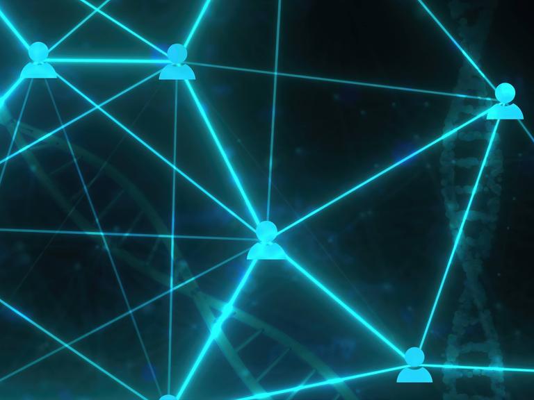 Verbindungs-Symbole mit DNA (Symbolbild)