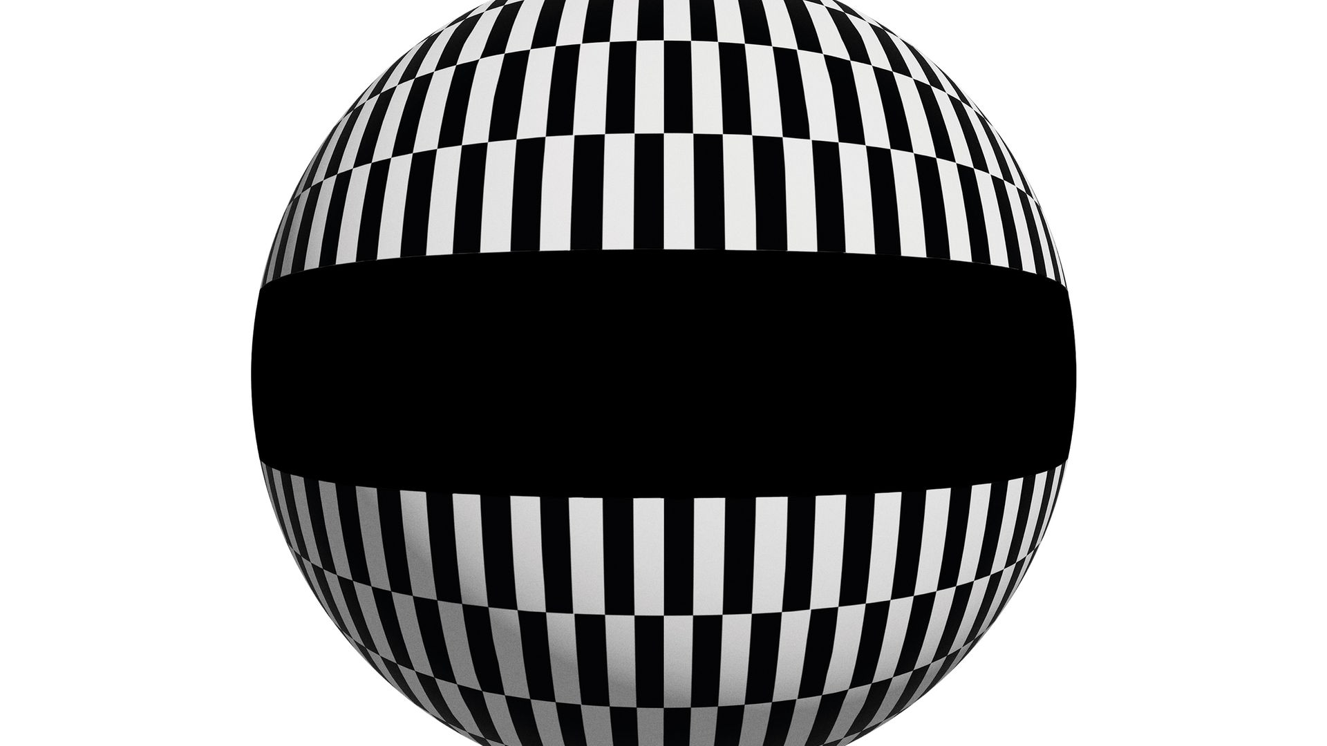Illustration einer schwarz-weißen 3D-Kugel vor weißem Hintergrund Illustration einer schwarz-weißen 3D-Kugel vor weißem Hintergrund