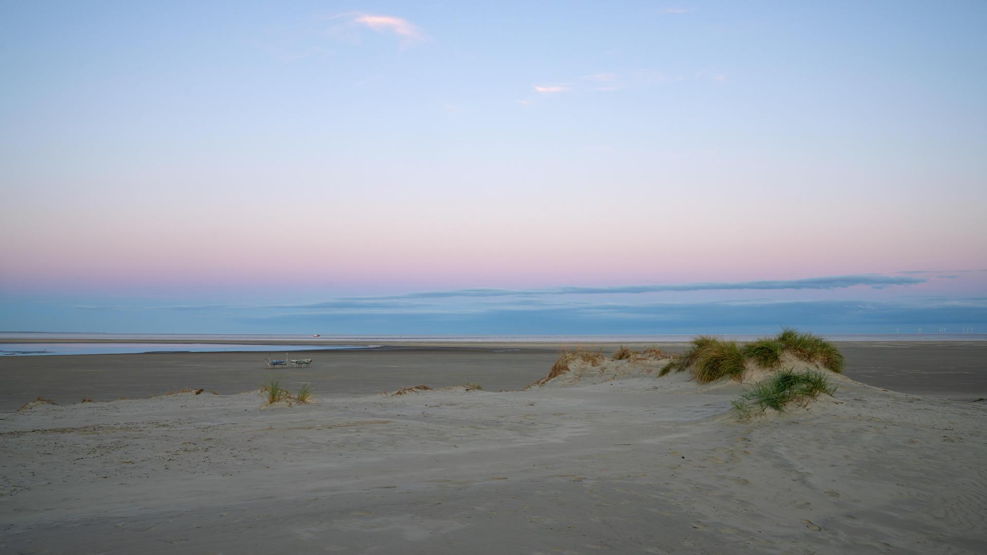 Der Strand von Borkum in Ostfriesland