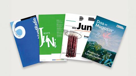 Vier Ausgaben des Deutschlandradio Magazins aus den Jahren 1995, 2015, 2017 und 2022