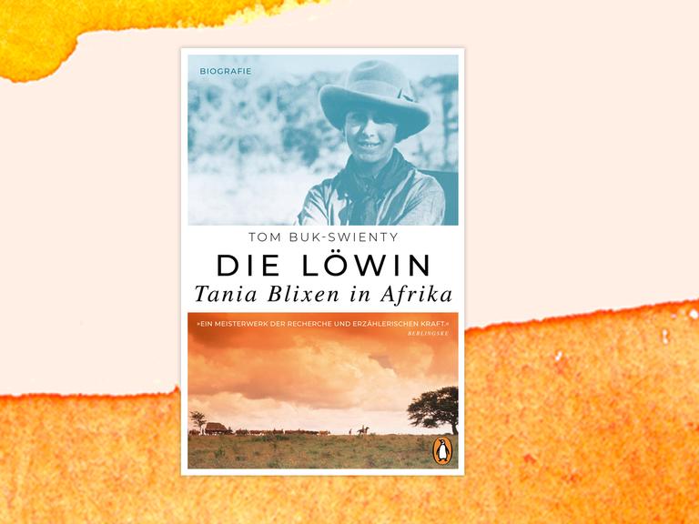 Buchcover "Die Loewin. Tania Blixen in Afrika" von Tom Buk-Swienty vor einem grafischen Hintergrund.